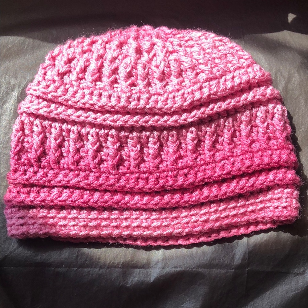 Vibrant Pink Crocheted Beanie Hat